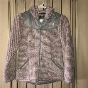 Pink and grey north face